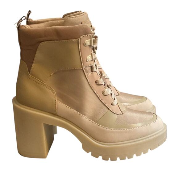 Dolce Vita Womens 9.5 M Tan Boots Collin Dune Heels Rubber Sole Chunky Sustain - Picture 11 of 15